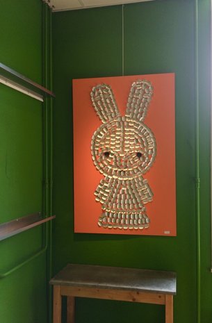 3D Wanddecoratie konijntje met hergebruikt aluminium 