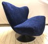 Hoes voor Esprit Wave draaifauteuil met diepblauwe velours stof