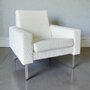 vintage fauteuil met offwhite  boucle stof 